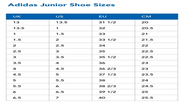 Adidas Youth Shoes Size Chart