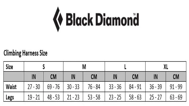 Black Diamond Harness Size Chart