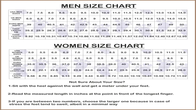 dr scholl's size chart