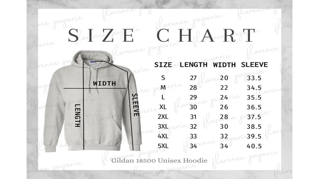 gildan 50 50 hoodie size chart